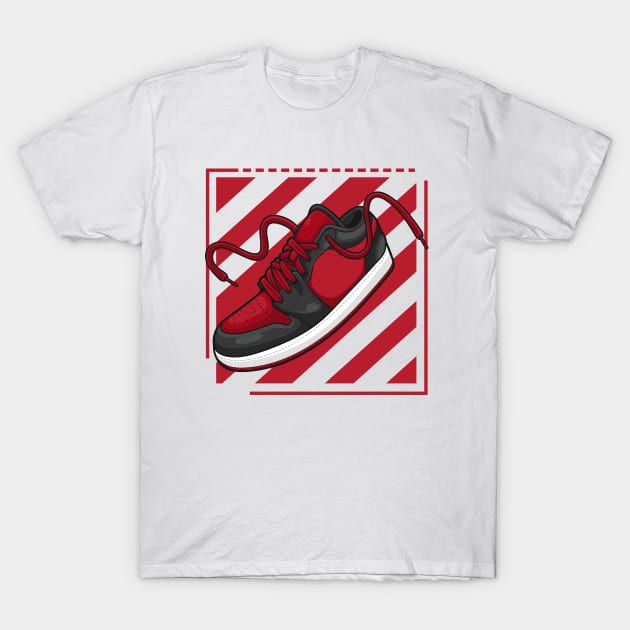 AJ 1 Alternate Bred Toe Sneaker T-Shirt by milatees